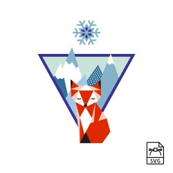 Horská líška - Vektorová grafika