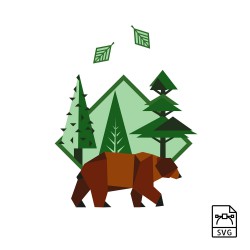 Medveď hnedý - Vektorová grafika